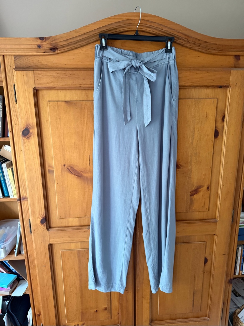 NWT Thread & Supply Grayish Blue Tie-Waist Wide-Leg Pants XS